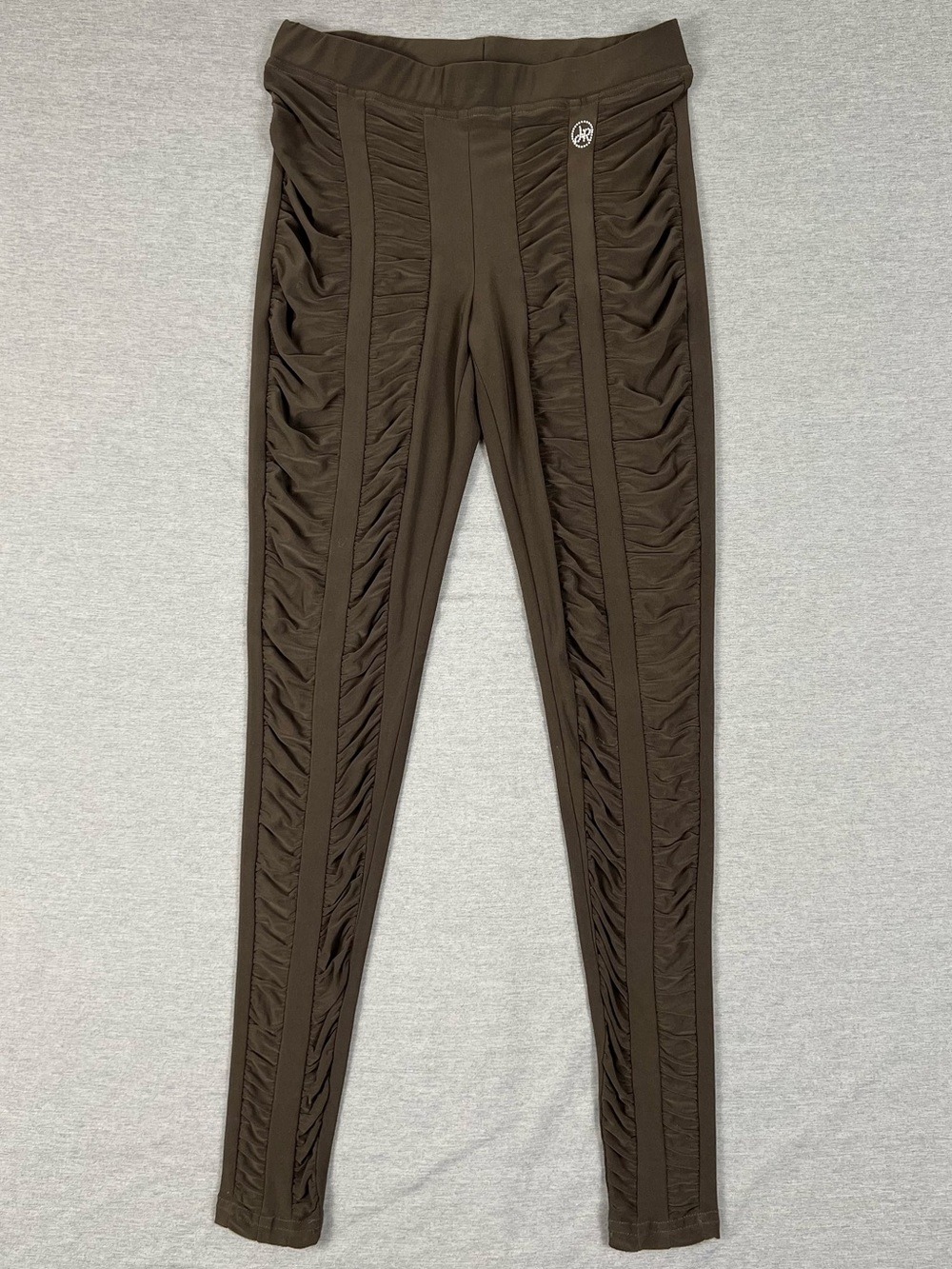 Joseph Ribkoff Brown Ruched Panel Leggings - Picture 2 of 6
